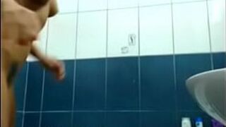 Sexy brunette showering porn video